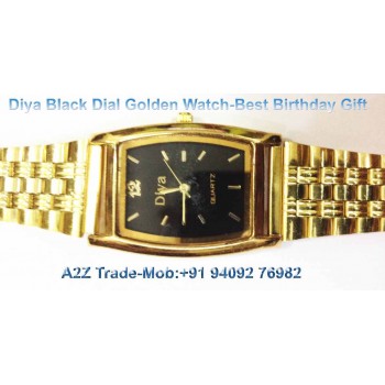 Diya Black Dial Golden Straps Watch For Trendy Look On 50 % Discount,
